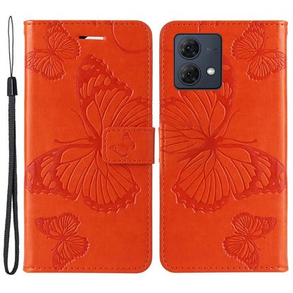 KT Imprinting Flower Series-2 For Motorola Moto G84 5G Case PU Leather Wallet Stand Butterfly Imprint Cell Phone Cover
