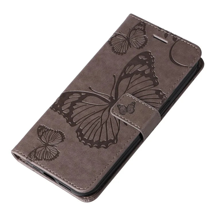 KT Imprinting Flower Series-2 For Motorola Moto G84 5G Case PU Leather Wallet Stand Butterfly Imprint Cell Phone Cover