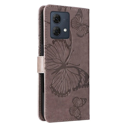KT Imprinting Flower Series-2 For Motorola Moto G84 5G Case PU Leather Wallet Stand Butterfly Imprint Cell Phone Cover