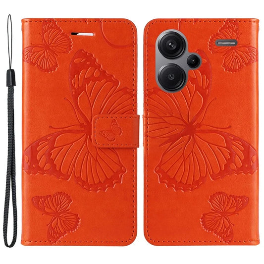 KT Imprinting Flower Series-2 For Xiaomi Redmi Note 13 Pro+ Case Butterfly Imprint Wallet Stand PU Leather Smart Phone Cover
