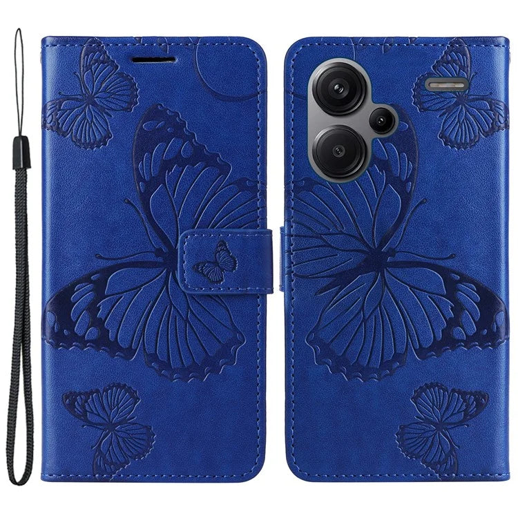KT Imprinting Flower Series-2 For Xiaomi Redmi Note 13 Pro+ Case Butterfly Imprint Wallet Stand PU Leather Smart Phone Cover