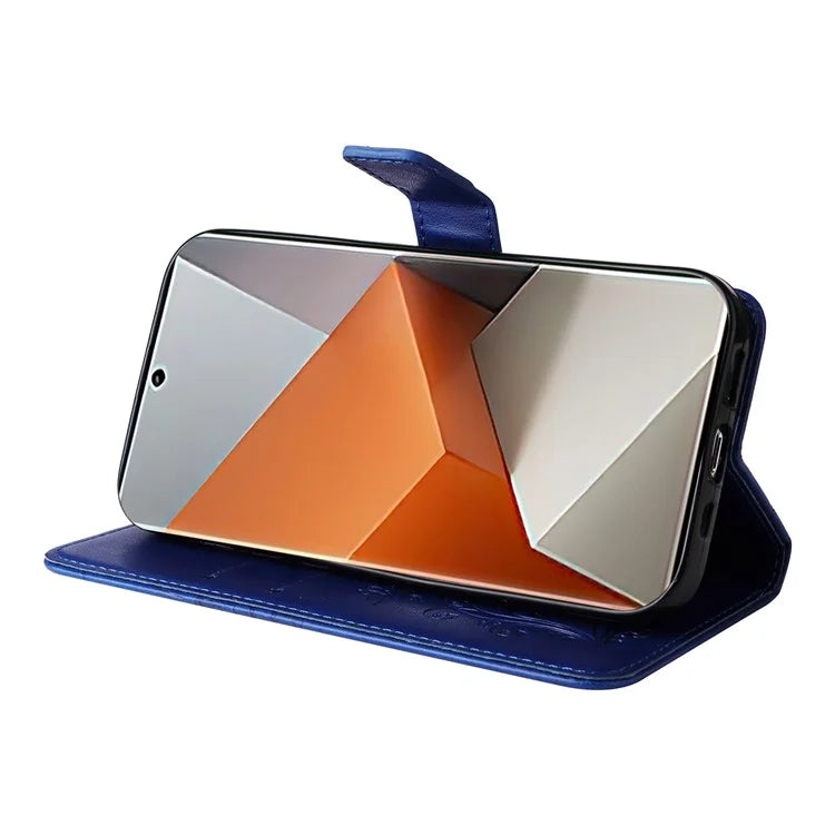 KT Imprinting Flower Series-2 For Xiaomi Redmi Note 13 Pro+ Case Butterfly Imprint Wallet Stand PU Leather Smart Phone Cover