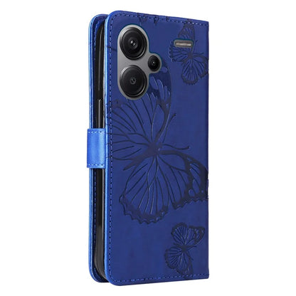 KT Imprinting Flower Series-2 For Xiaomi Redmi Note 13 Pro+ Case Butterfly Imprint Wallet Stand PU Leather Smart Phone Cover