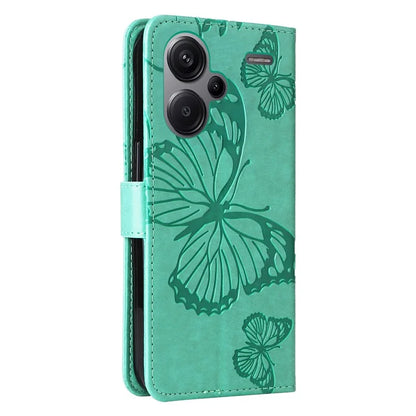 KT Imprinting Flower Series-2 For Xiaomi Redmi Note 13 Pro+ Case Butterfly Imprint Wallet Stand PU Leather Smart Phone Cover