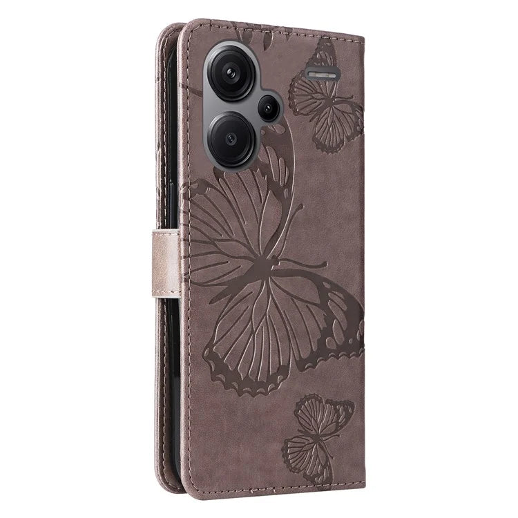 KT Imprinting Flower Series-2 For Xiaomi Redmi Note 13 Pro+ Case Butterfly Imprint Wallet Stand PU Leather Smart Phone Cover