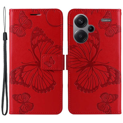 KT Imprinting Flower Series-2 For Xiaomi Redmi Note 13 Pro+ Case Butterfly Imprint Wallet Stand PU Leather Smart Phone Cover