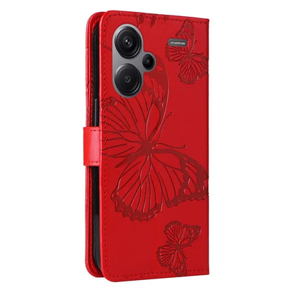 KT Imprinting Flower Series-2 For Xiaomi Redmi Note 13 Pro+ Case Butterfly Imprint Wallet Stand PU Leather Smart Phone Cover