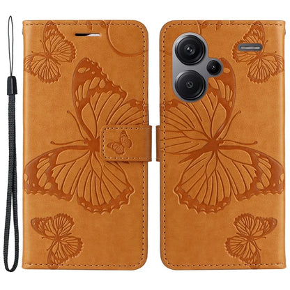 KT Imprinting Flower Series-2 For Xiaomi Redmi Note 13 Pro+ Case Butterfly Imprint Wallet Stand PU Leather Smart Phone Cover