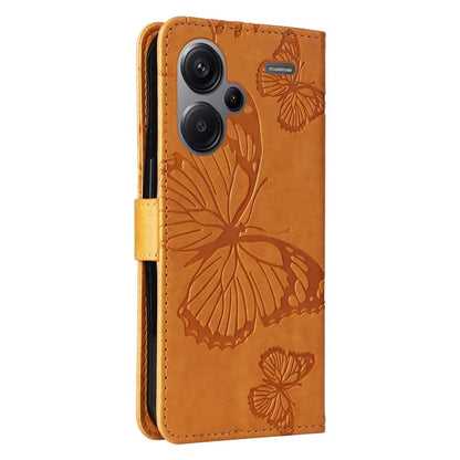 KT Imprinting Flower Series-2 For Xiaomi Redmi Note 13 Pro+ Case Butterfly Imprint Wallet Stand PU Leather Smart Phone Cover