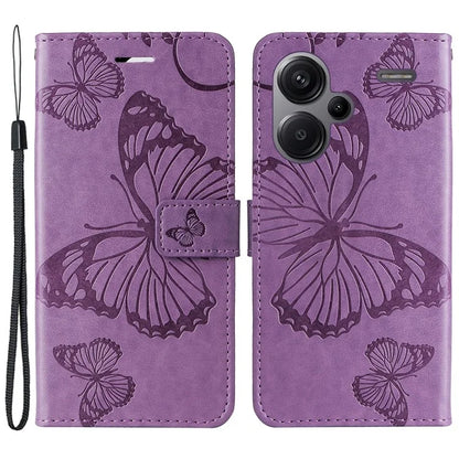 KT Imprinting Flower Series-2 For Xiaomi Redmi Note 13 Pro+ Case Butterfly Imprint Wallet Stand PU Leather Smart Phone Cover