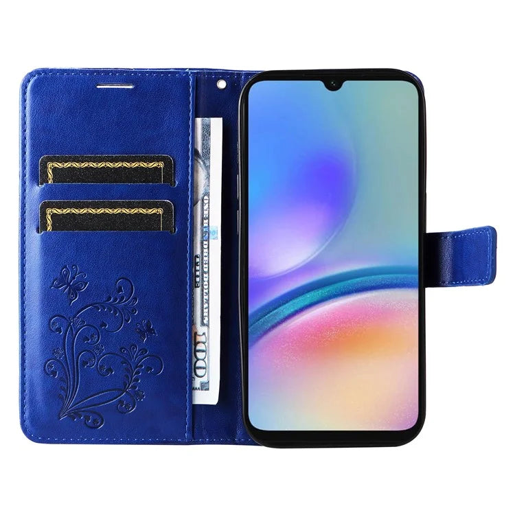 KT Imprinting Flower Series-2 KT Imprinting Flower Series-2 fSamsung Galaxy A05s 4G Case  PU Leather Wallet Stand Butterfly Imprint Phone Cover