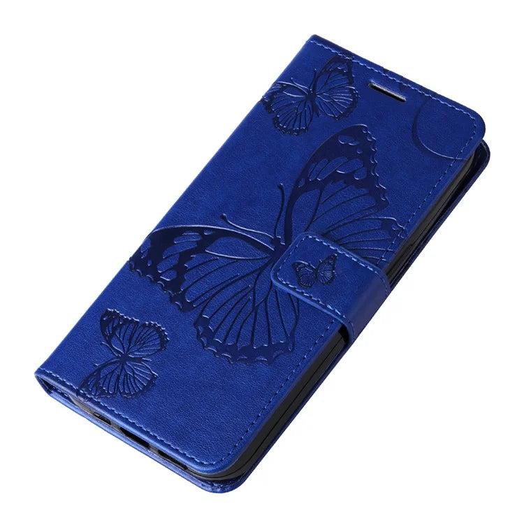 KT Imprinting Flower Series-2 For Motorola Moto G14 4G Case PU Leather Wallet Stand Butterfly Imprint Phone Cover