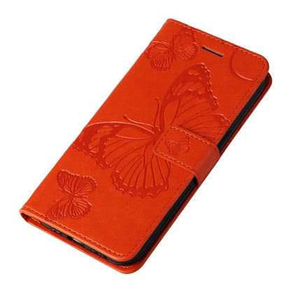 KT Imprinting Flower Series-2 For Motorola Moto G14 4G Case PU Leather Wallet Stand Butterfly Imprint Phone Cover