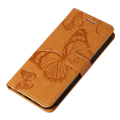KT Imprinting Flower Series-2 For Motorola Moto G14 4G Case PU Leather Wallet Stand Butterfly Imprint Phone Cover