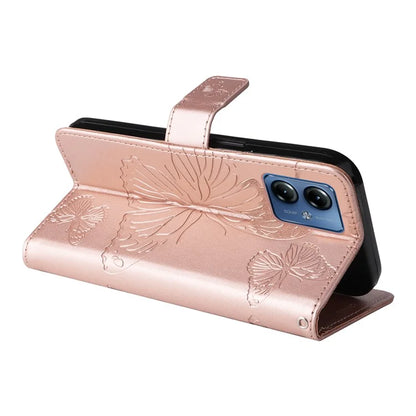 KT Imprinting Flower Series-2 For Motorola Moto G14 4G Case PU Leather Wallet Stand Butterfly Imprint Phone Cover