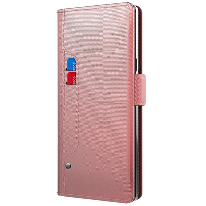For Xiaomi Redmi Note 13 Pro+ 5G Mirror Design Stand Case PU Leather Phone Cover with Card Slot