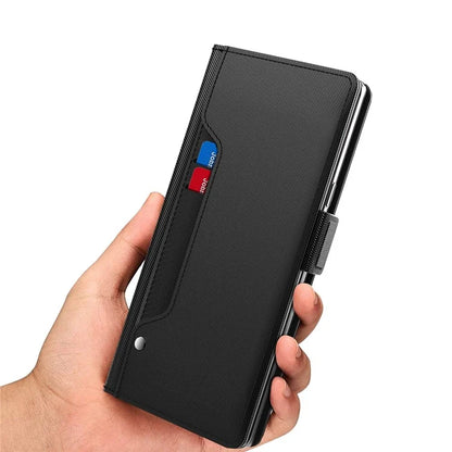 For Xiaomi Redmi Note 13 Pro+ 5G Mirror Design Stand Case PU Leather Phone Cover with Card Slot