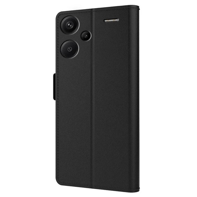 For Xiaomi Redmi Note 13 Pro+ 5G Mirror Design Stand Case PU Leather Phone Cover with Card Slot