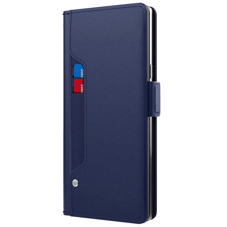 For Xiaomi Redmi Note 13 Pro+ 5G Mirror Design Stand Case PU Leather Phone Cover with Card Slot