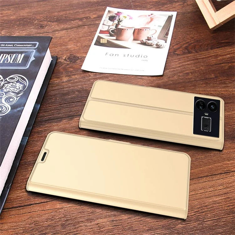 For Realme GT5 5G PU Leather Cover Side Magnetic Clasp Card Slot Phone Case