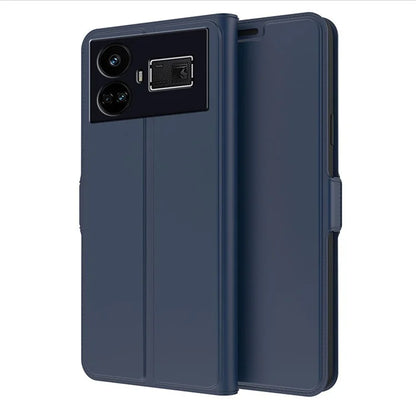 For Realme GT5 5G PU Leather Cover Side Magnetic Clasp Card Slot Phone Case