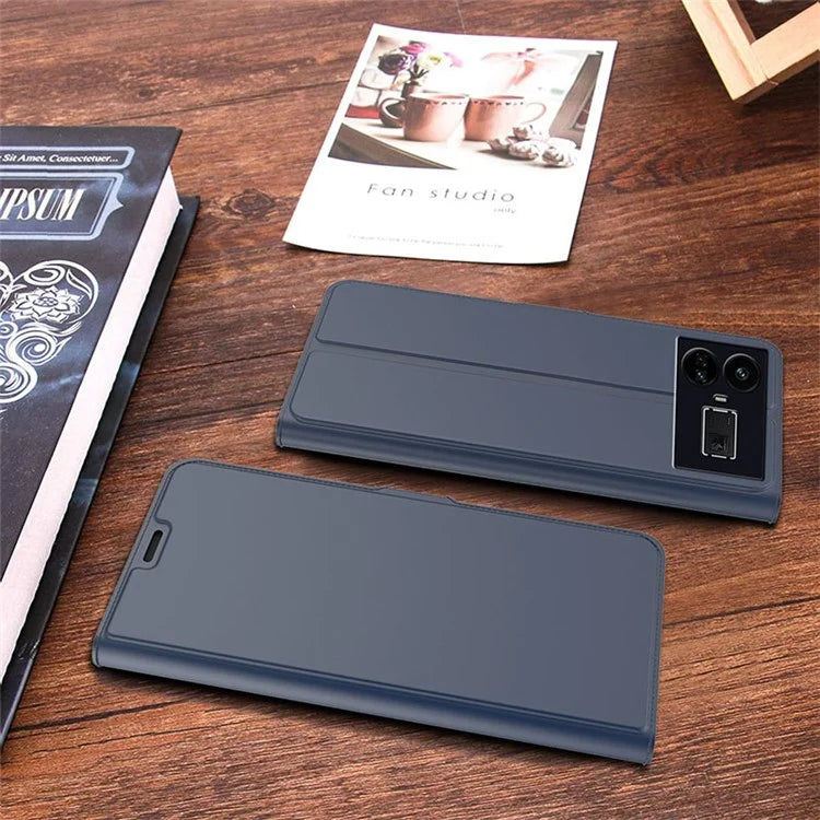 For Realme GT5 5G PU Leather Cover Side Magnetic Clasp Card Slot Phone Case
