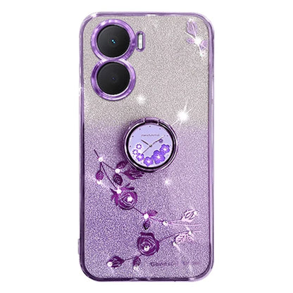 KADEM For vivo Y16 4G / Y56 5G / iQOO Z7i Case Flower Pattern Back Guard TPU Phone Cover