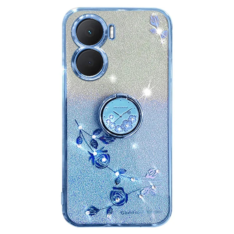 KADEM For vivo Y16 4G / Y56 5G / iQOO Z7i Case Flower Pattern Back Guard TPU Phone Cover