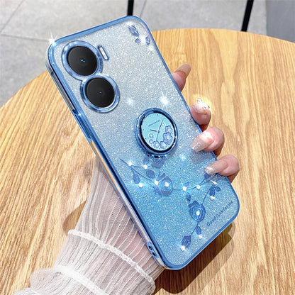 KADEM For vivo Y16 4G / Y56 5G / iQOO Z7i Case Flower Pattern Back Guard TPU Phone Cover