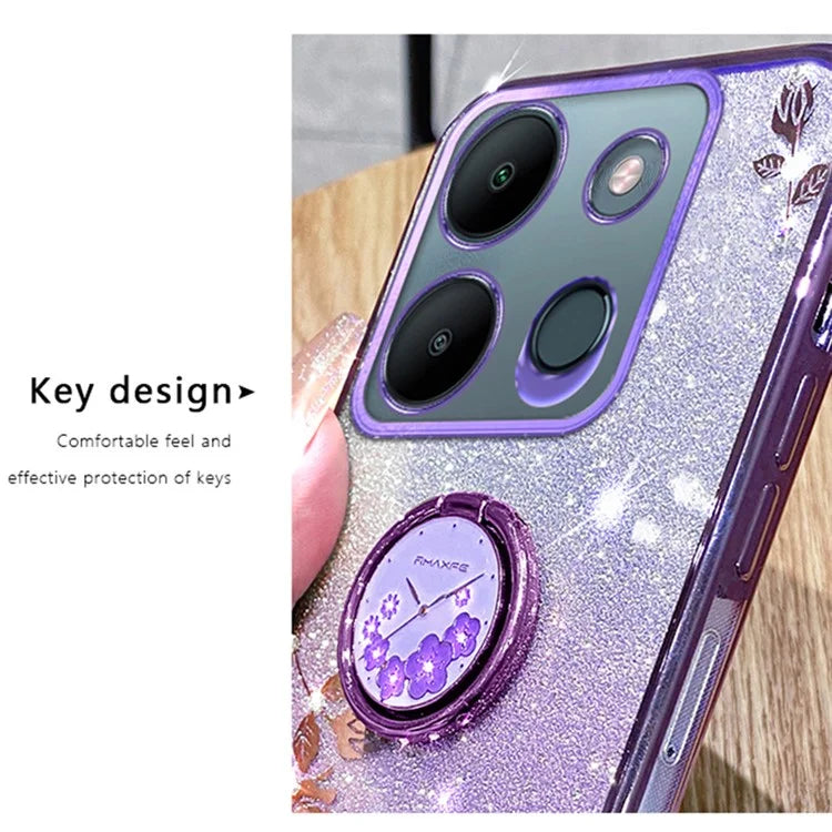 KADEM For Transsion Tecno Spark Go 2023 4G / Transsion Infinix Smart 7 4G Case Kickstand TPU Phone Back Cover