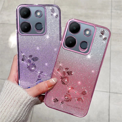 KADEM For Transsion Tecno Spark Go 2023 4G / Transsion Infinix Smart 7 4G Case TPU Gradient Glitter Phone Cover