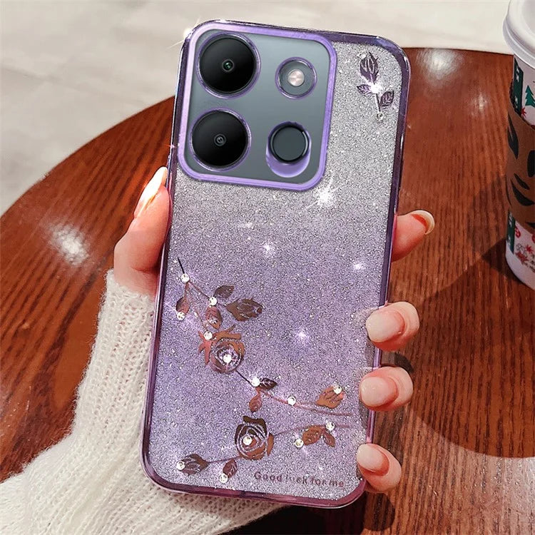 KADEM For Transsion Tecno Spark Go 2023 4G / Transsion Infinix Smart 7 4G Case TPU Gradient Glitter Phone Cover