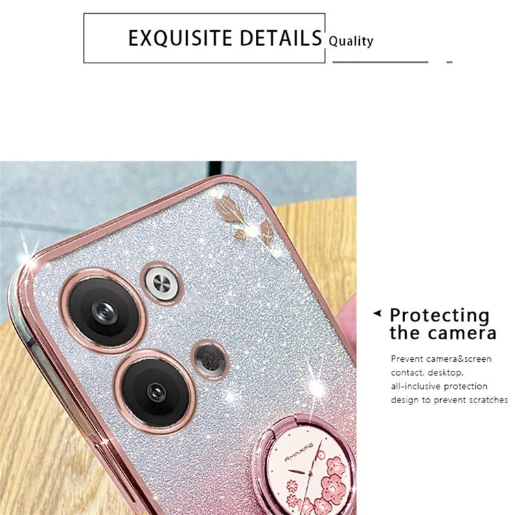 KADEM For Transsion Infinix Note 30i 4G Case Anti-Scratch TPU Phone Shell with Ring Holder Kickstand