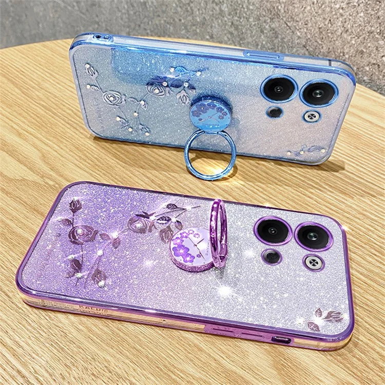 KADEM For Transsion Infinix Note 30i 4G Case Anti-Scratch TPU Phone Shell with Ring Holder Kickstand