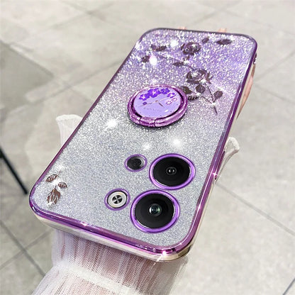 KADEM For Transsion Infinix Note 30 VIP 5G Phone Case Glitter Powder TPU Kickstand Phone Cover