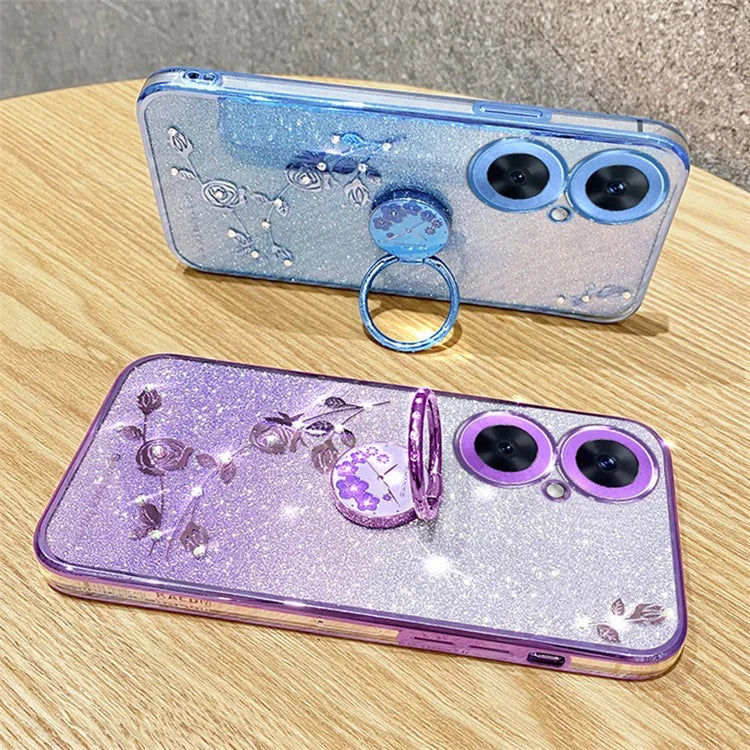KADEM For Transsion Tecno Camon 19 Neo 4G Case Glitter TPU Ring Kickstand Phone Cover
