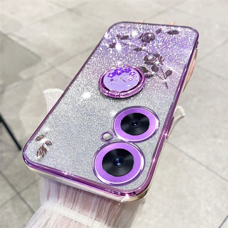 KADEM For Transsion Tecno Camon 19 Neo 4G Case Glitter TPU Ring Kickstand Phone Cover