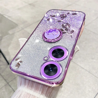 KADEM For Transsion Tecno Camon 19 Neo 4G Case Glitter TPU Ring Kickstand Phone Cover