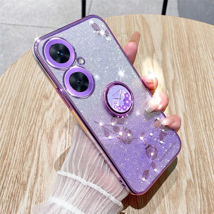 KADEM For Transsion Tecno Camon 19 Neo 4G Case Glitter TPU Ring Kickstand Phone Cover