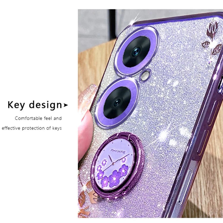 KADEM For Transsion Tecno Camon 19 Neo 4G Case Glitter TPU Ring Kickstand Phone Cover