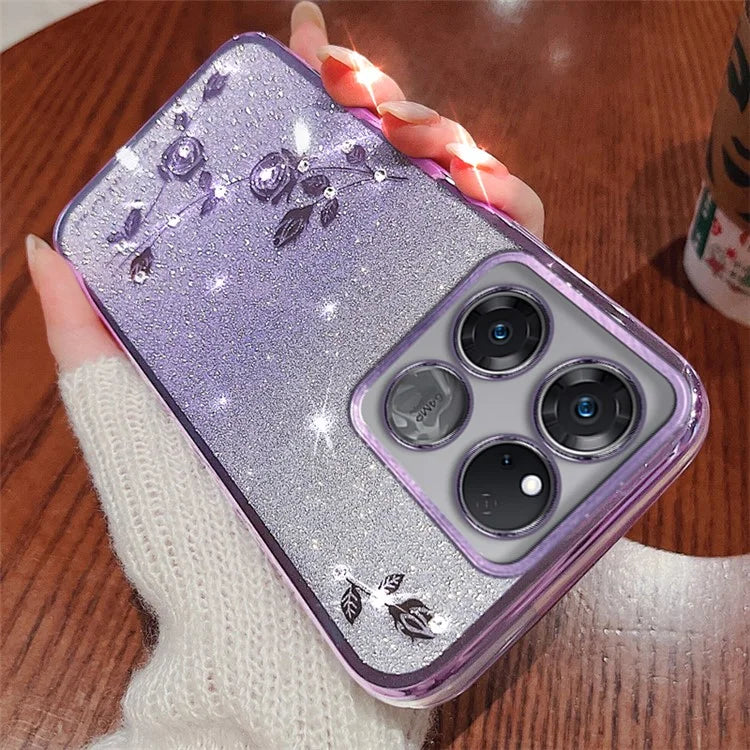 KADEM For OnePlus Ace Racing 5G Case Glitter Phone TPU Drop-proof Cover with Strap