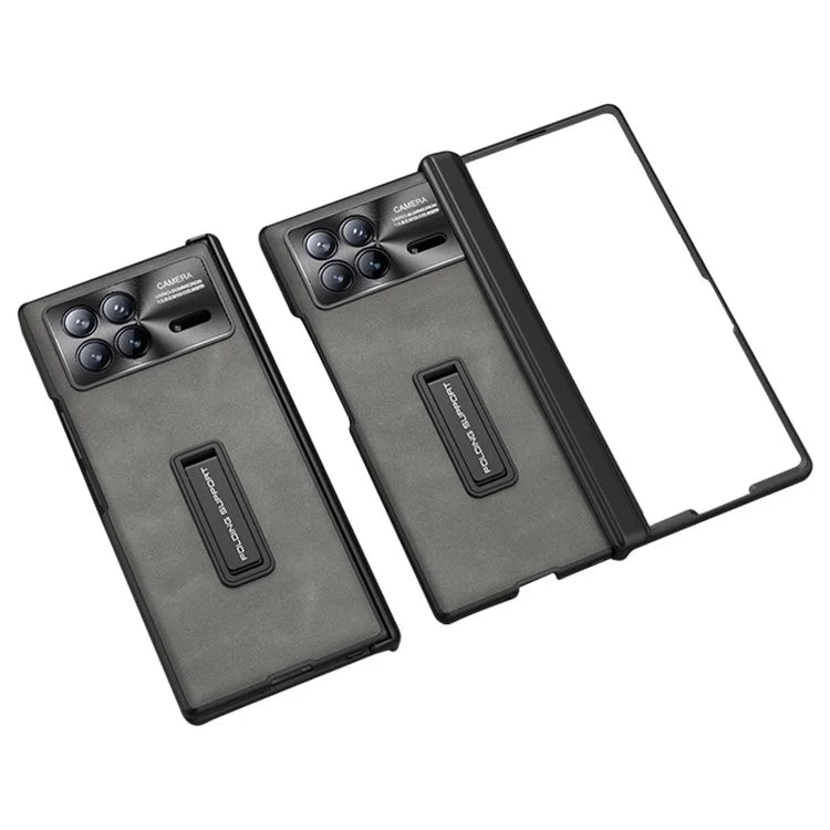 GKK For Xiaomi Mix Fold 3 5G Case Tempered Glass Film Leather+PC Matte Cover with Magnetic Hinge