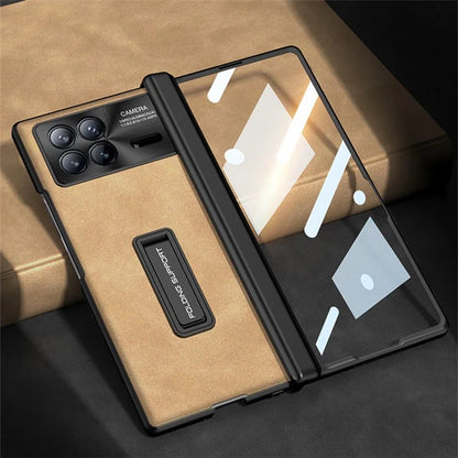 GKK For Xiaomi Mix Fold 3 5G Case Tempered Glass Film Leather+PC Matte Cover with Magnetic Hinge