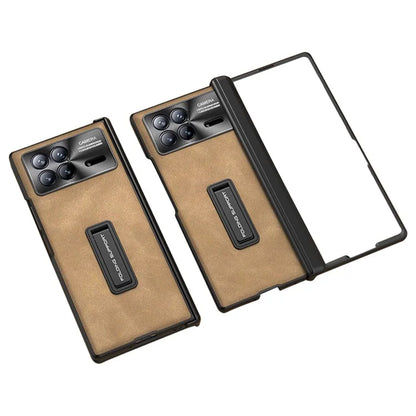 GKK For Xiaomi Mix Fold 3 5G Case Tempered Glass Film Leather+PC Matte Cover with Magnetic Hinge