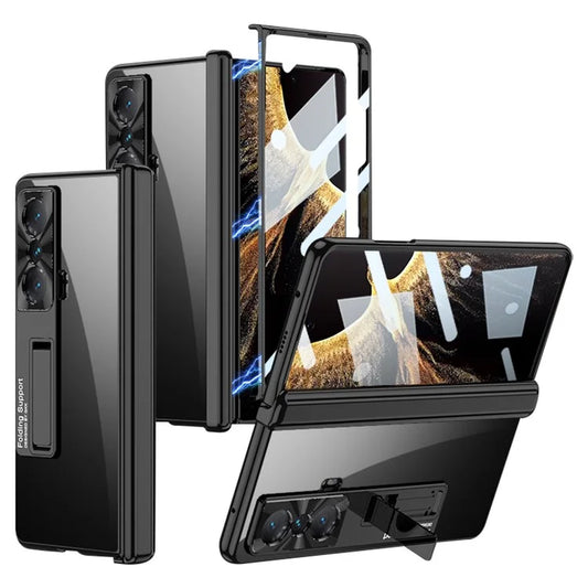 GKK For Honor Magic Vs 5G Clear Case Magnetic Hinge Tempered Glass Film PC Phone Cover