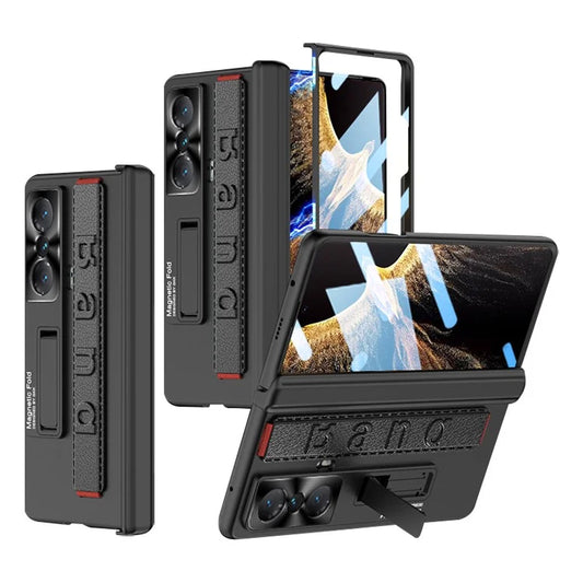 GKK For Honor Magic Vs 5G Case Wrist Strap Kickstand PC Cover with Tempered Glass Screen Film