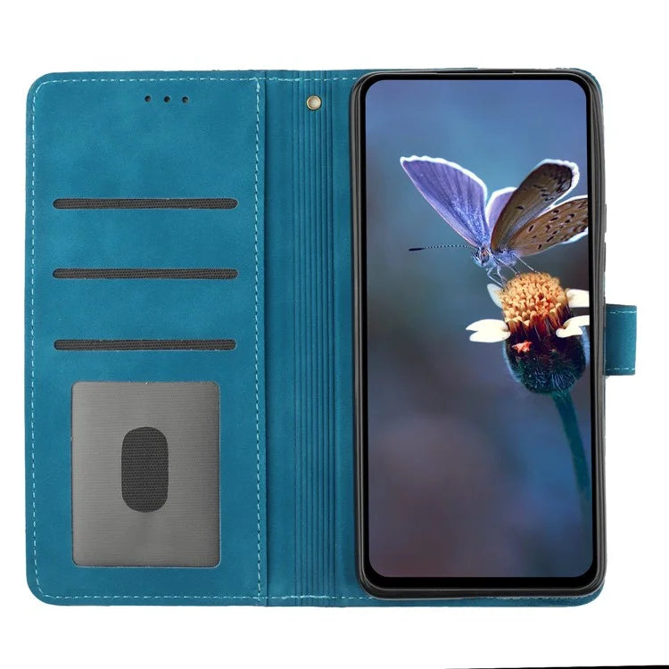 For Samsung Galaxy A05 4G Case Flowers Imprinted PU Leather Wallet Phone Cover