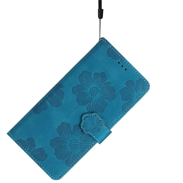 For Samsung Galaxy A05 4G Case Flowers Imprinted PU Leather Wallet Phone Cover