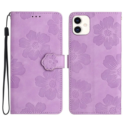 For Samsung Galaxy A05 4G Case Flowers Imprinted PU Leather Wallet Phone Cover