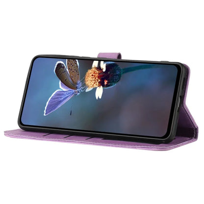 For Samsung Galaxy A05 4G Case Flowers Imprinted PU Leather Wallet Phone Cover